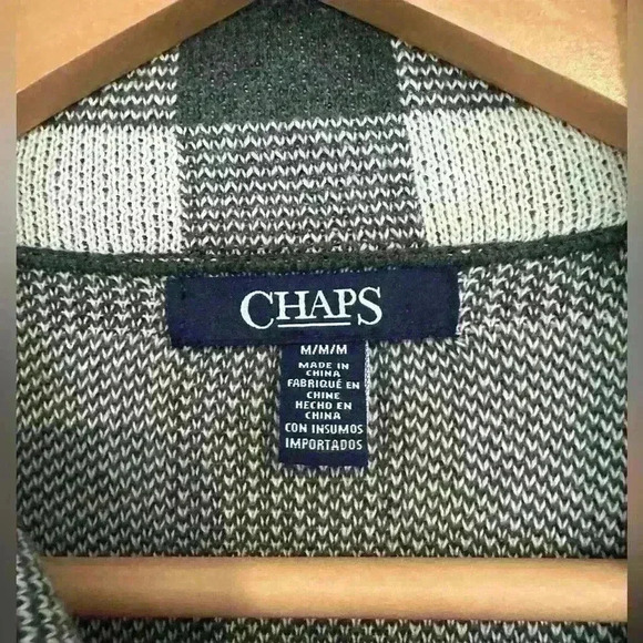 Chaps Jacket Women's Buffalo‎ Plaid Gray and White Off Center Zipper Knit Medium - Picture 3 of 7